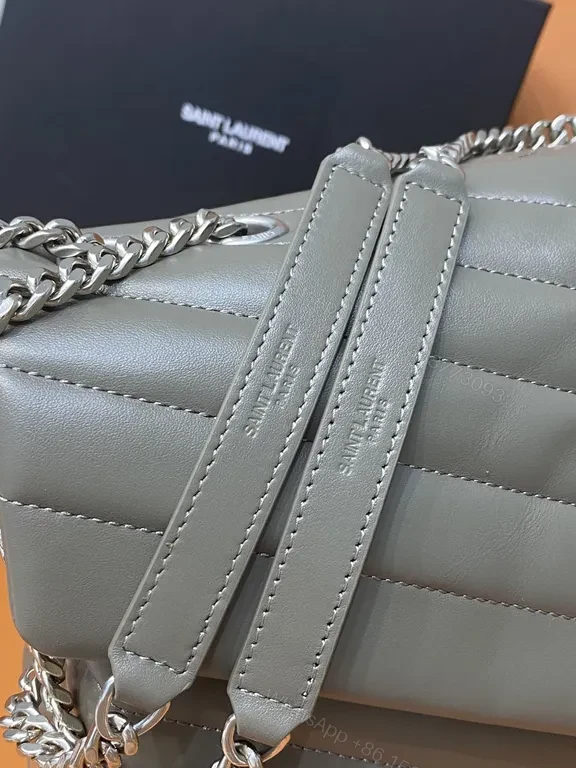 View 2 of Chevron MatelassÃ© Leather Shoulder Bag â€” Subtle YSL Sophistication