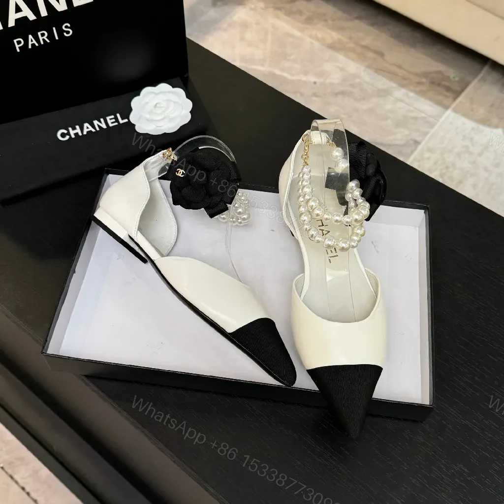 View 8 of Elegant Pearl Slingback Pumps: Luxe Two-Tone Couture Pumps