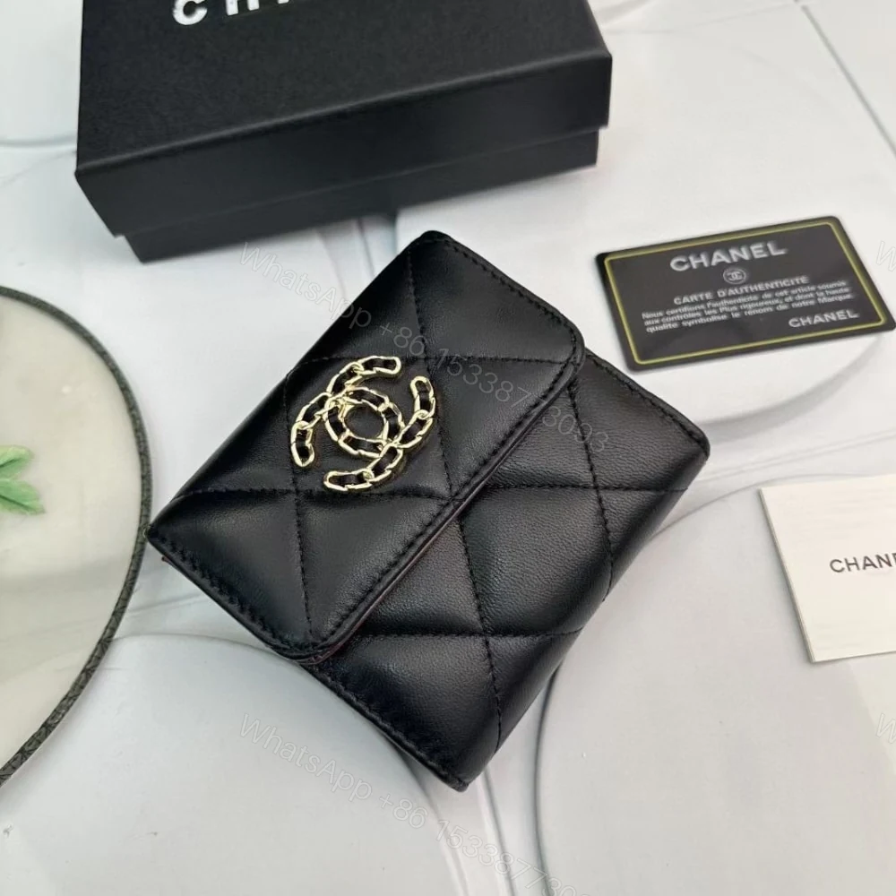 View 2 of Chanel 19 Flap Card Holder Black 11Cm AP1790 B04852 94305