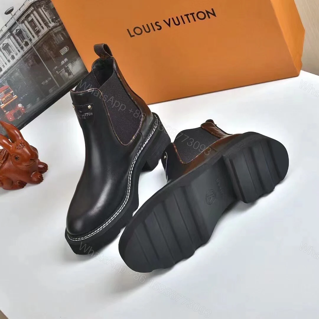 View 6 of LOUIS VUITTON LV BEAUBOURG ANKLE BOOTS CALF BLACK 1A8949