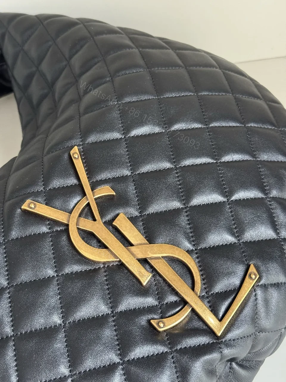 View 5 of Quilted Black Faux Leather Hobo Bag: Luxury, Comfort, Modern Style