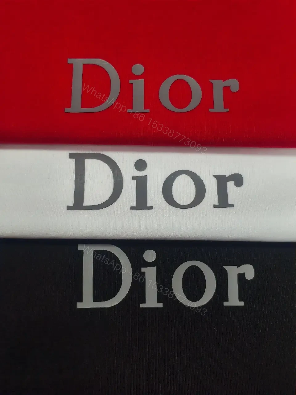 View 6 of Minimalist Black Knit Tee with Dior Logo Print, Unisex Fit