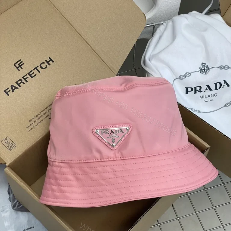 View 8 of Vivid Pink Prada Bucket Hat: Lightweight Luxury, Sun Shield
