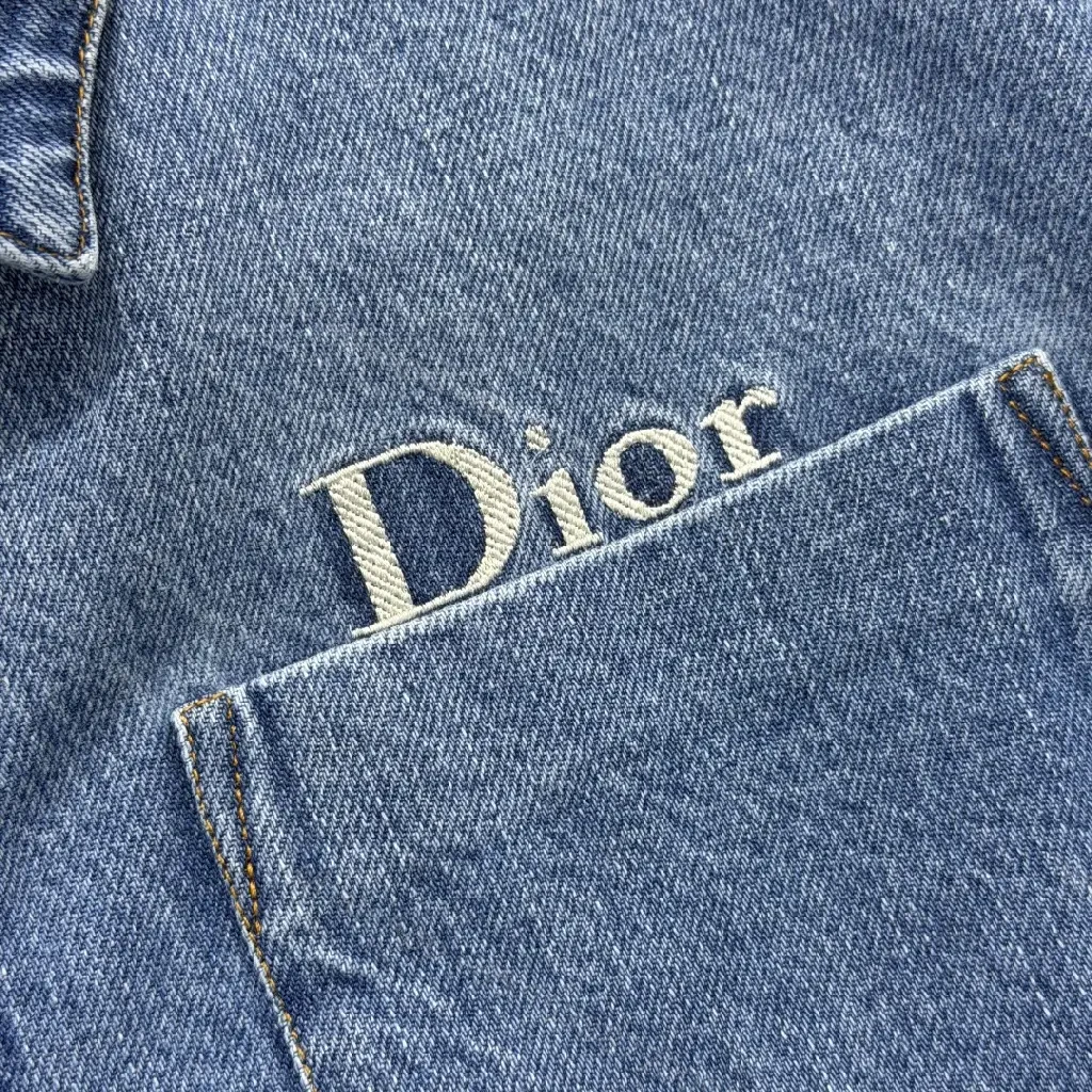 View 6 of Denim Zip-Front Jacket with Signature Diorsport Pocket