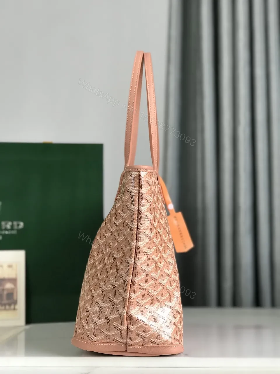 View 2 of Soft Rose-Gold Tote with Monogram, Everyday Luxury