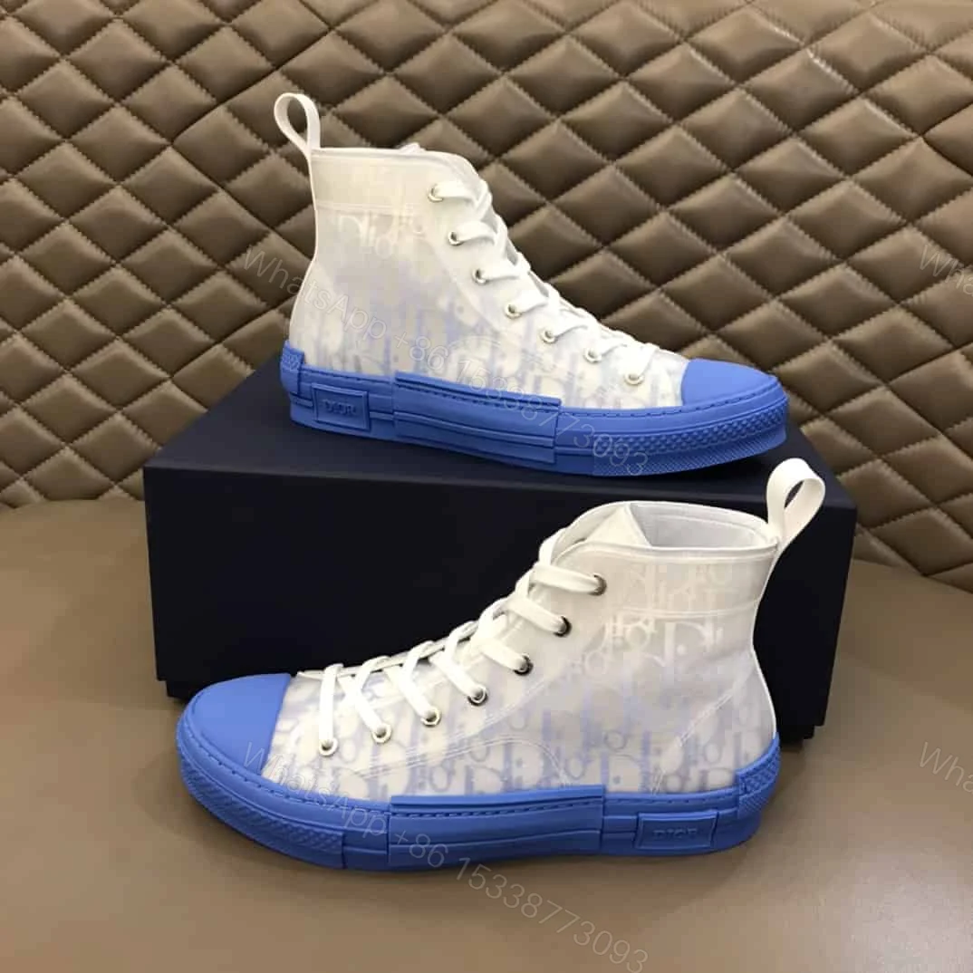 View 7 of B23 HIGH-TOP SNEAKER WITH GRADIENT BLUE DIOR OBLIQUE CANVAS