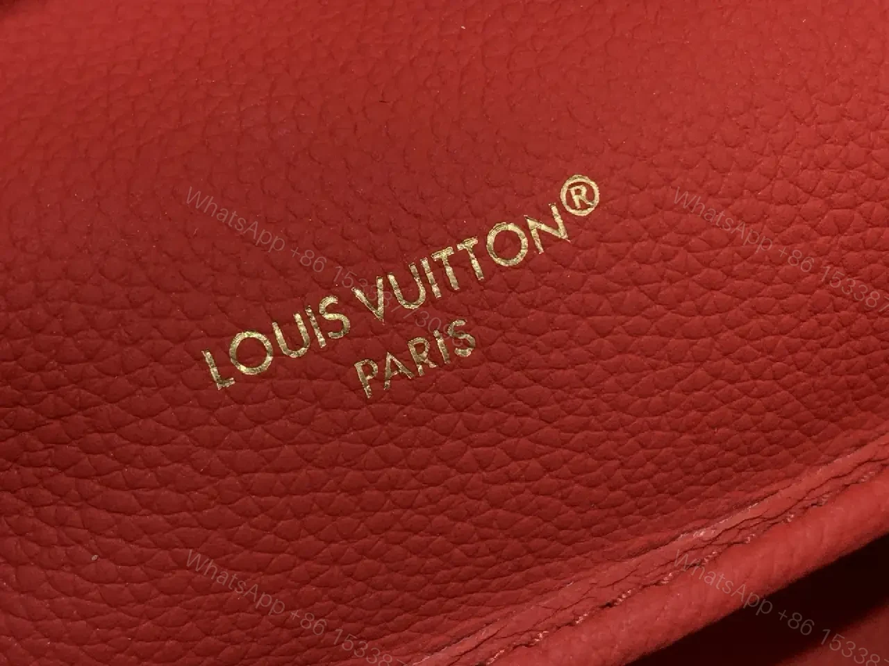 View 6 of Monogram Tote in Red Leather Trim, Structured Luxury Tote