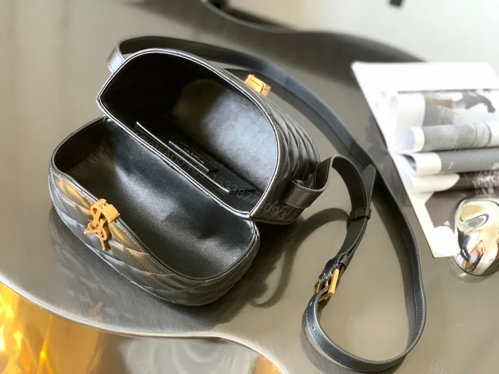 View 7 of Black Calfskin Quilted Crossbody â€“ YSL-Inspired Diamond-Quilted Luxury Bag