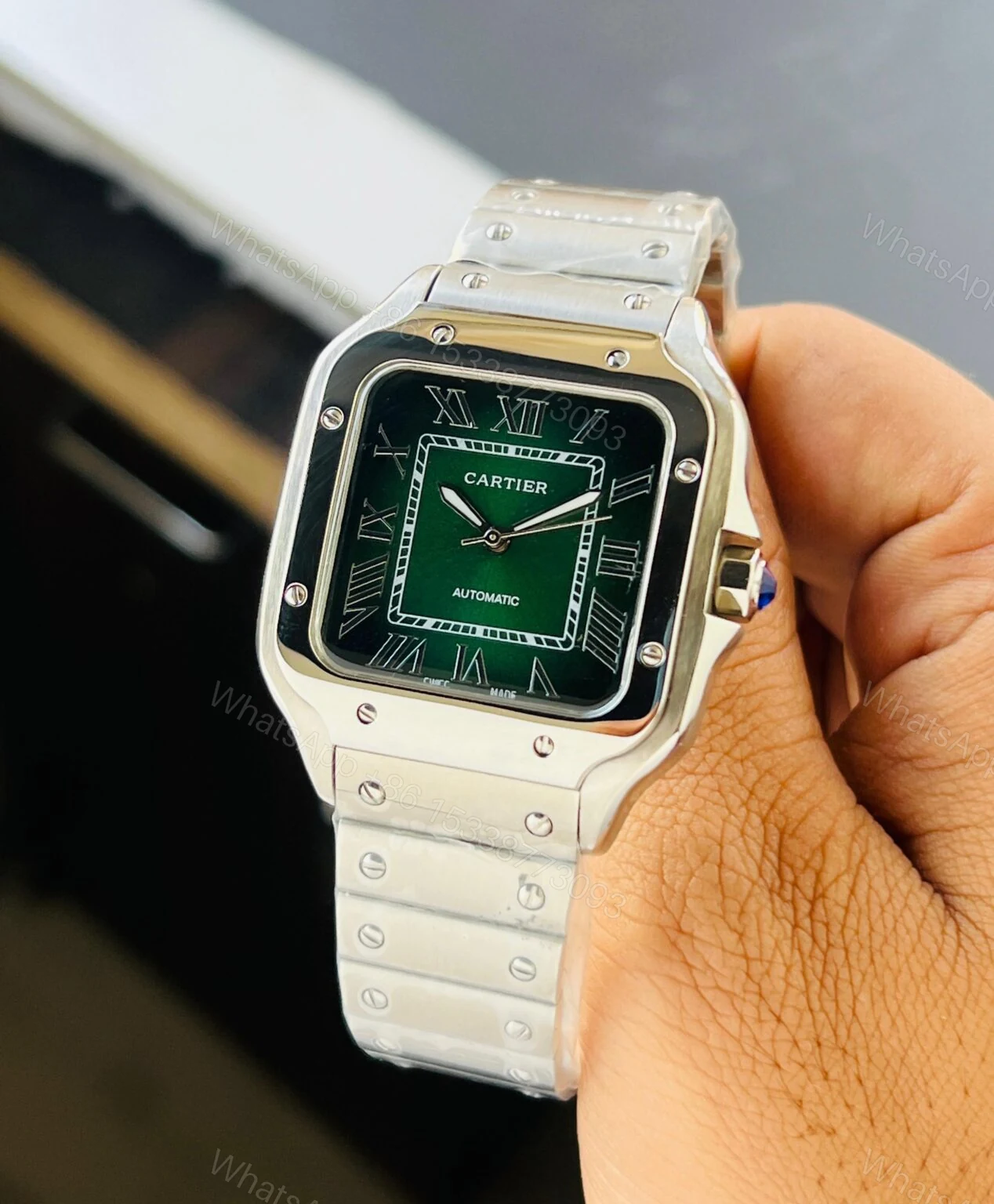 Cartier Santos 43MM Green Dial Automatic — view 1