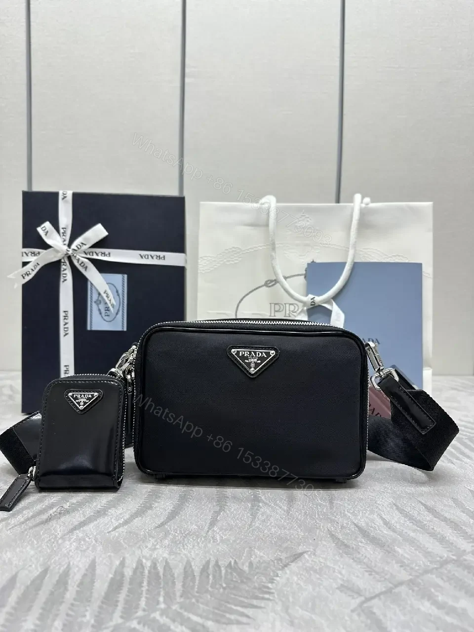 View 9 of Minimalist Black Leather Crossbody System: Modular Luxury Bag