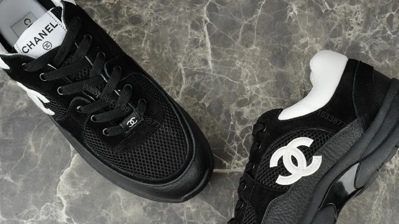 View 9 of Black Mesh Leather Runner Sneakers: Luxury Everyday Comfort