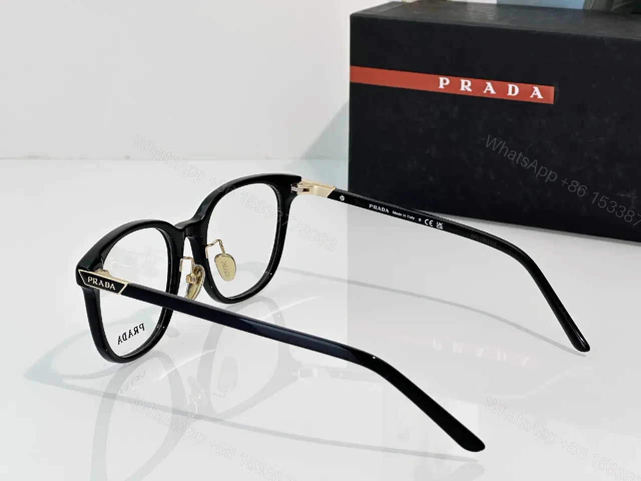 View 8 of Classic Black Acetate Eyeglasses, Designer-Inspired, Premium Comfort