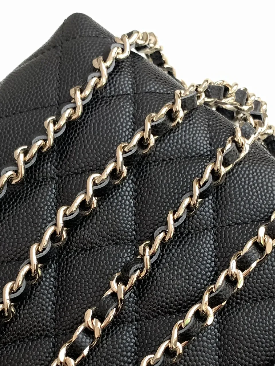 View 7 of Quilted Leather Mini Bag with Chain Strap - Black, Luxury Style