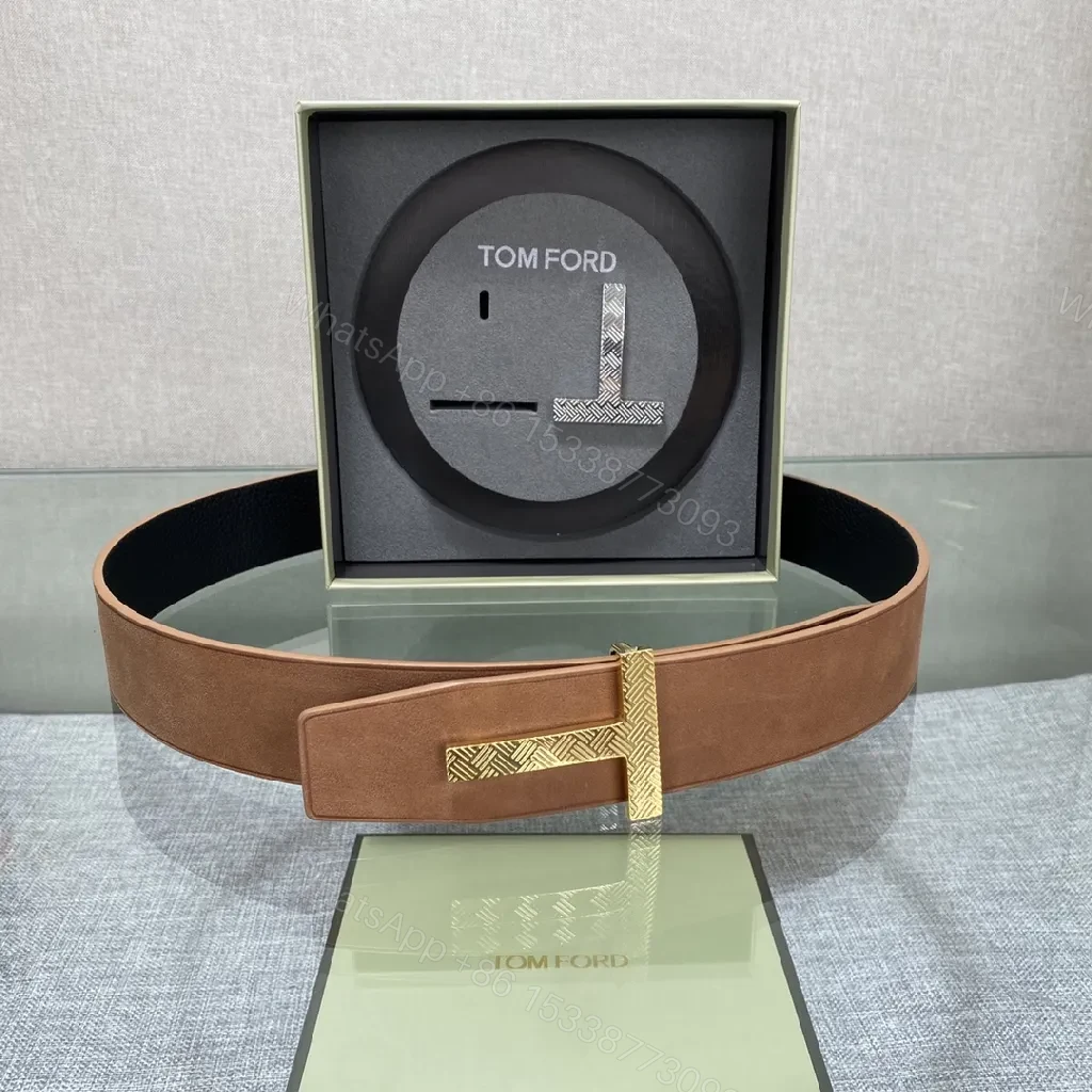 View 8 of Dual-Tone Luxury Belt: Matte Leather, Gold/Silver Buckle
