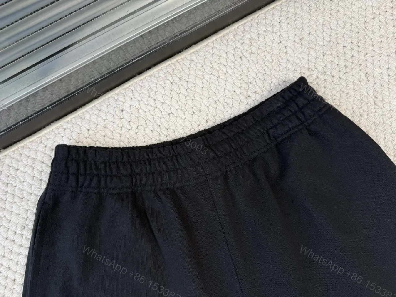View 2 of Black Cotton Shorts, Classic, Burberry Logo Embroidery