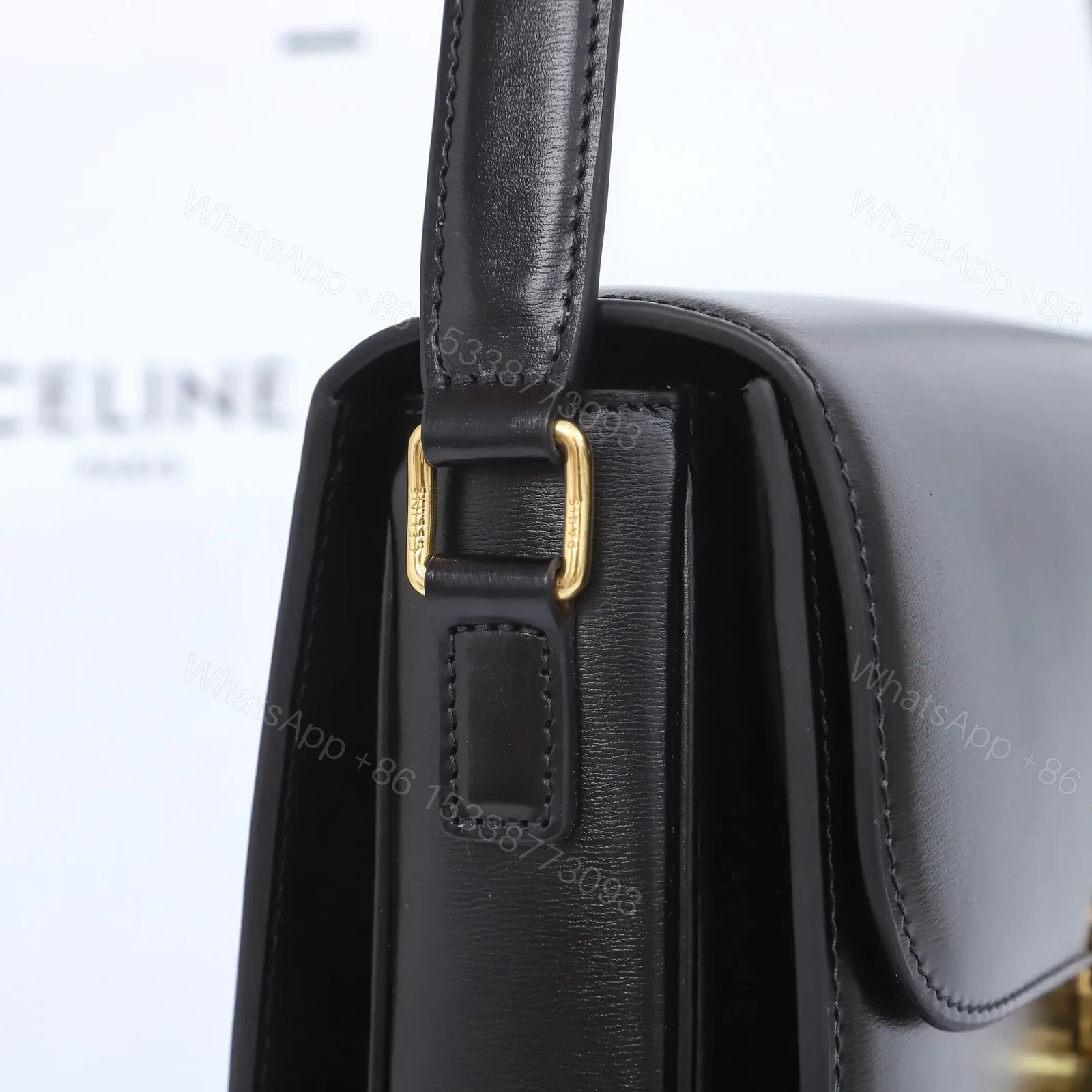 View 7 of 高仿Celine*Triomphe系列手袋187363黑色中號免檢版