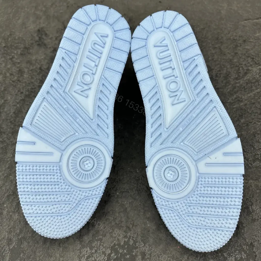 View 4 of Blue Denim-White Leather High-Top Sneakers: Luxe Comfort