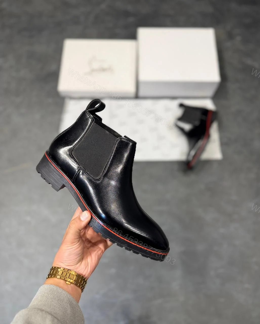 View 5 of First Copy Louboutin Chelsea Boots Men