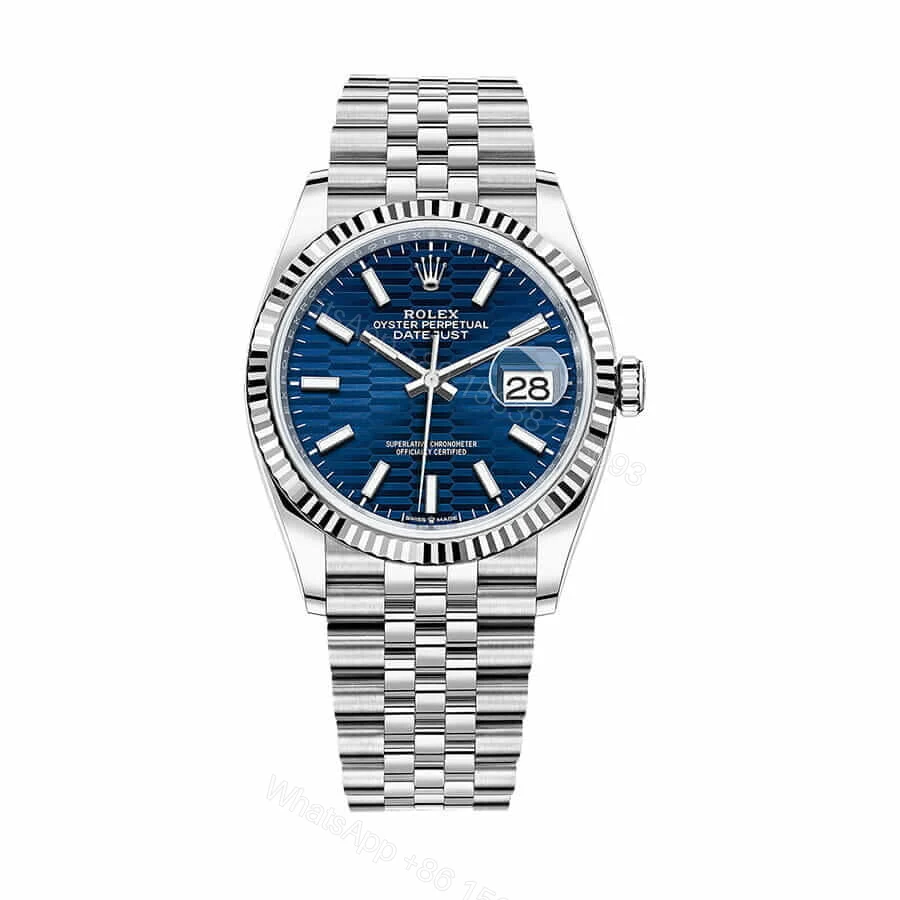 Rolex Datejust 36 126234 Super Clone : White Rolesor Blue Dial Jubilee — view 1
