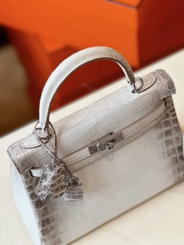 View 10 of HN 25 Himalaya Albino Genuine Crocodile Leather Palladium Hardware