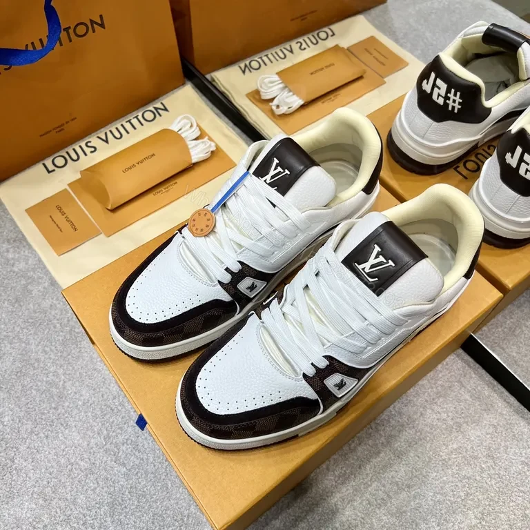View 7 of Chic Luxury Sneakers: Bold Stitching & LV-Inspired Details