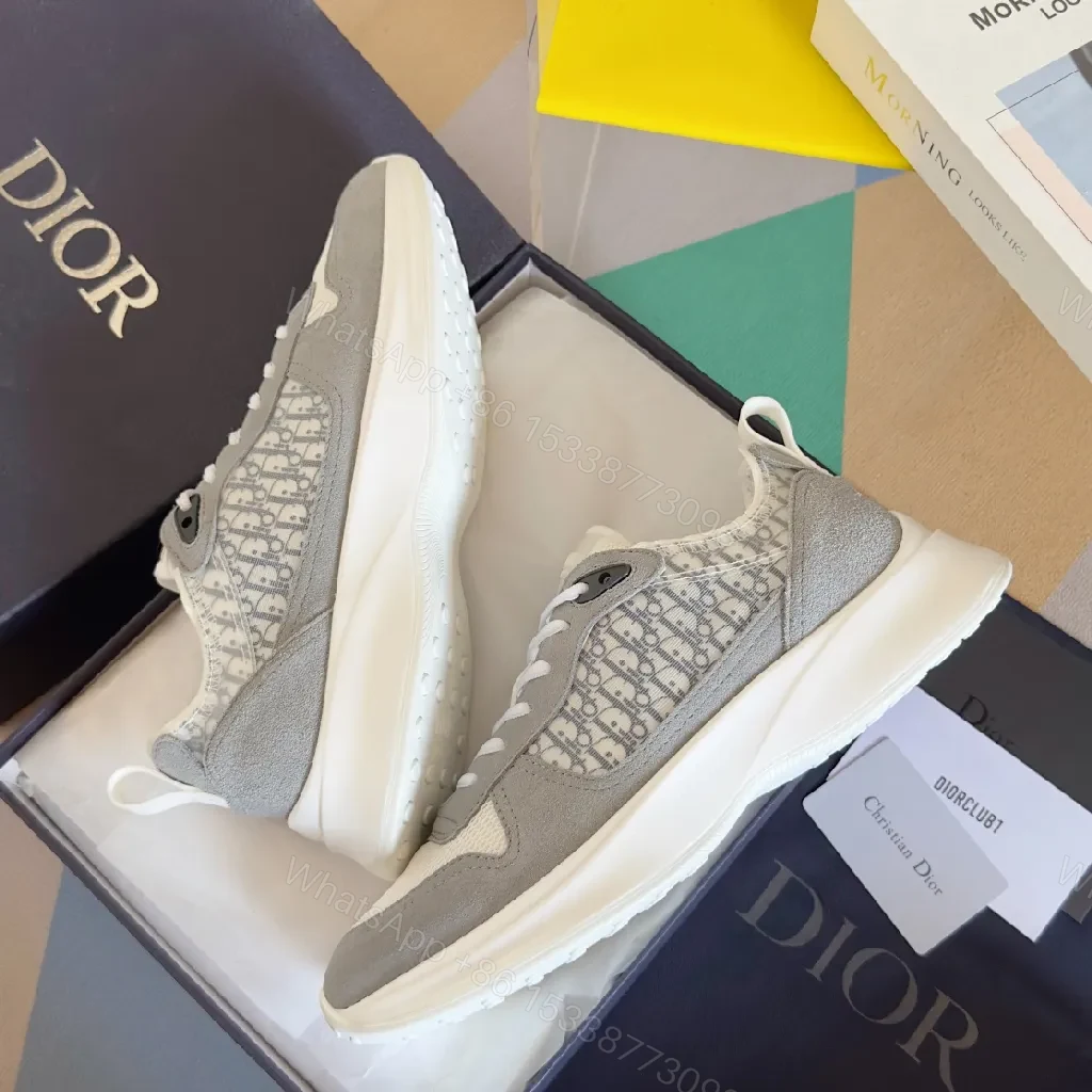 View 3 of Soft-Edge Mesh Runner with Monogram Signature Sneakers