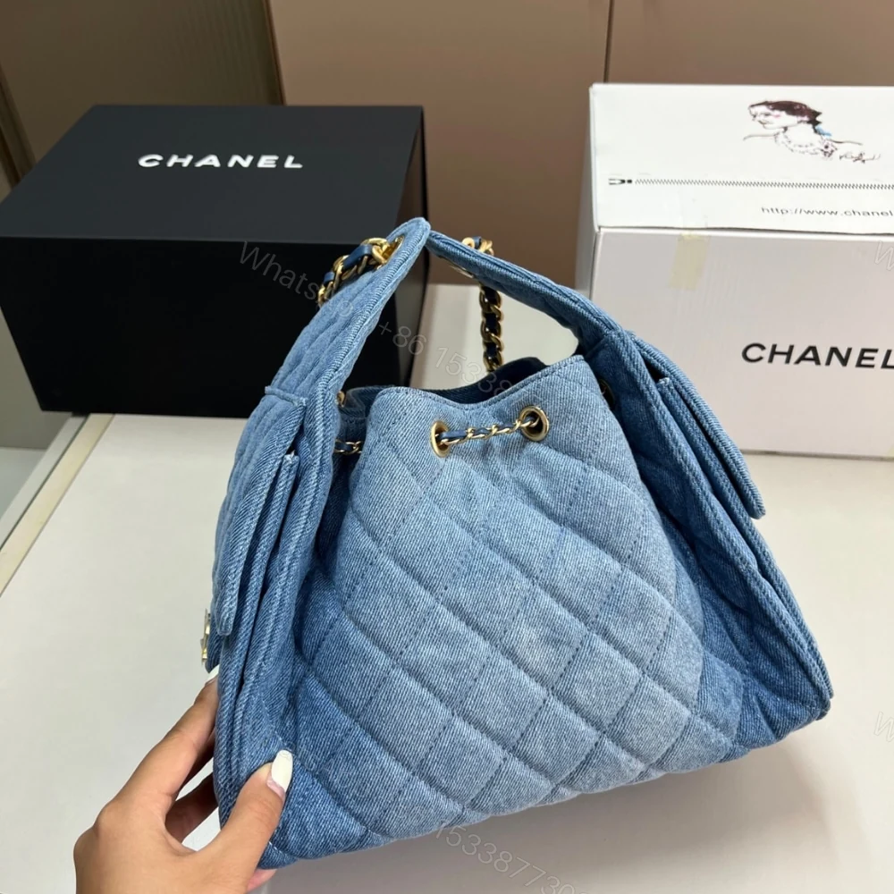 View 7 of Chanel 25 Small Handbag Washed Denim Blue 25Cm AS5293 B20603 U0475