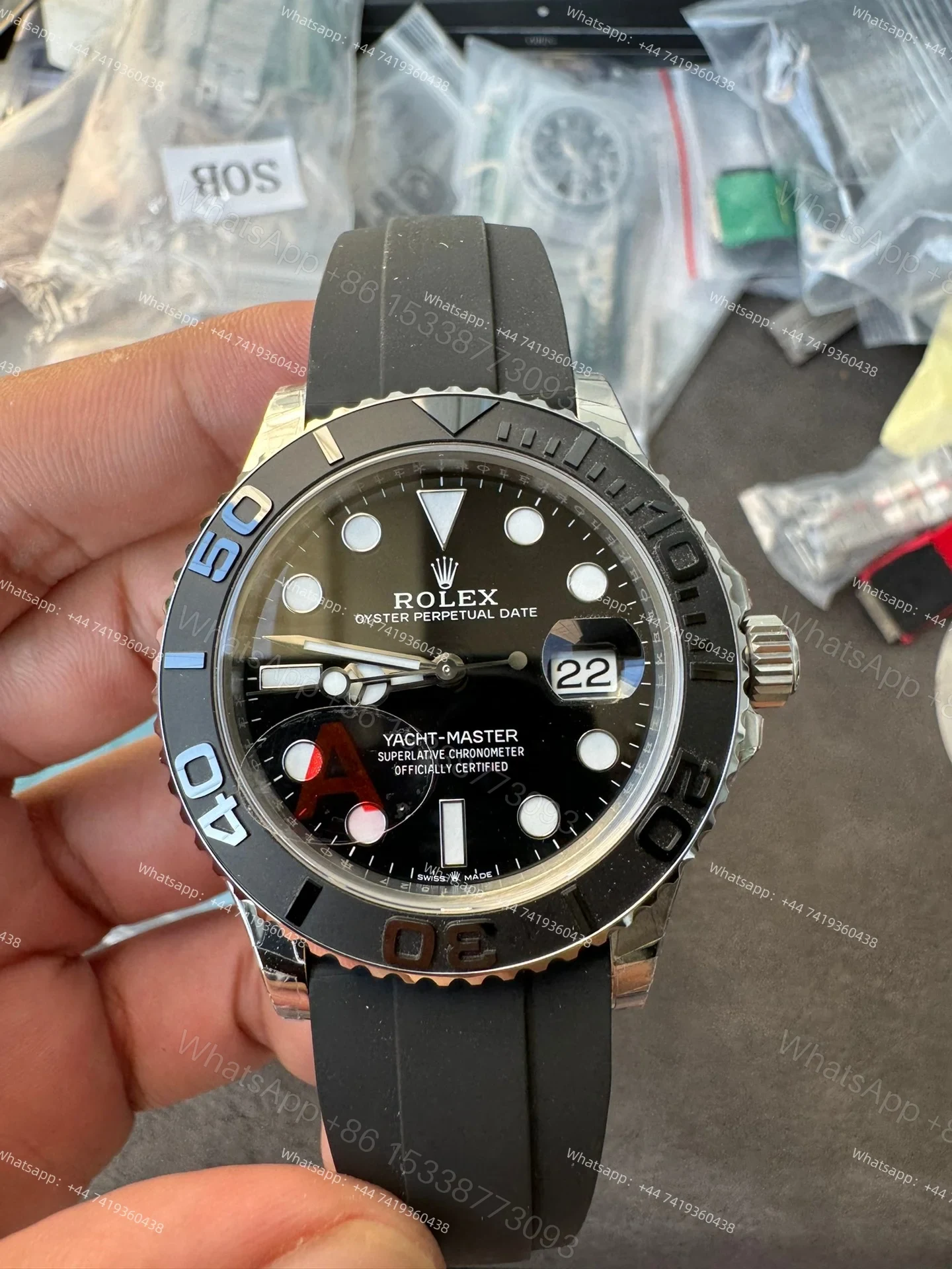 View 3 of Rolex Yacht-Master 226659 1:1 Replica 18K White Gold Plated 42MM 3235 Movement Super Clone Watch