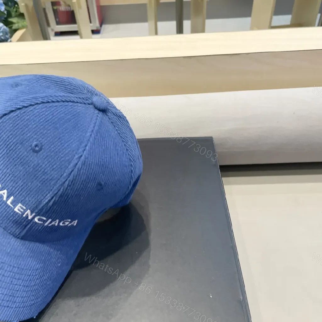 View 5 of Corduroy Cap in Cobalt with Subtle Distressing, Structured Fit