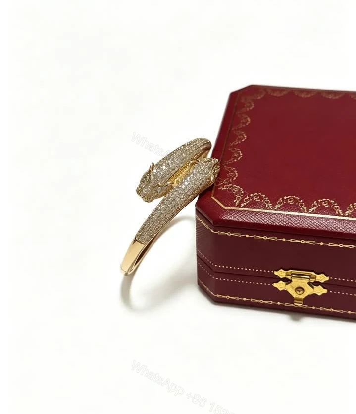 View 10 of Cartier Replica Panthère Double Head Pavé Bracelet