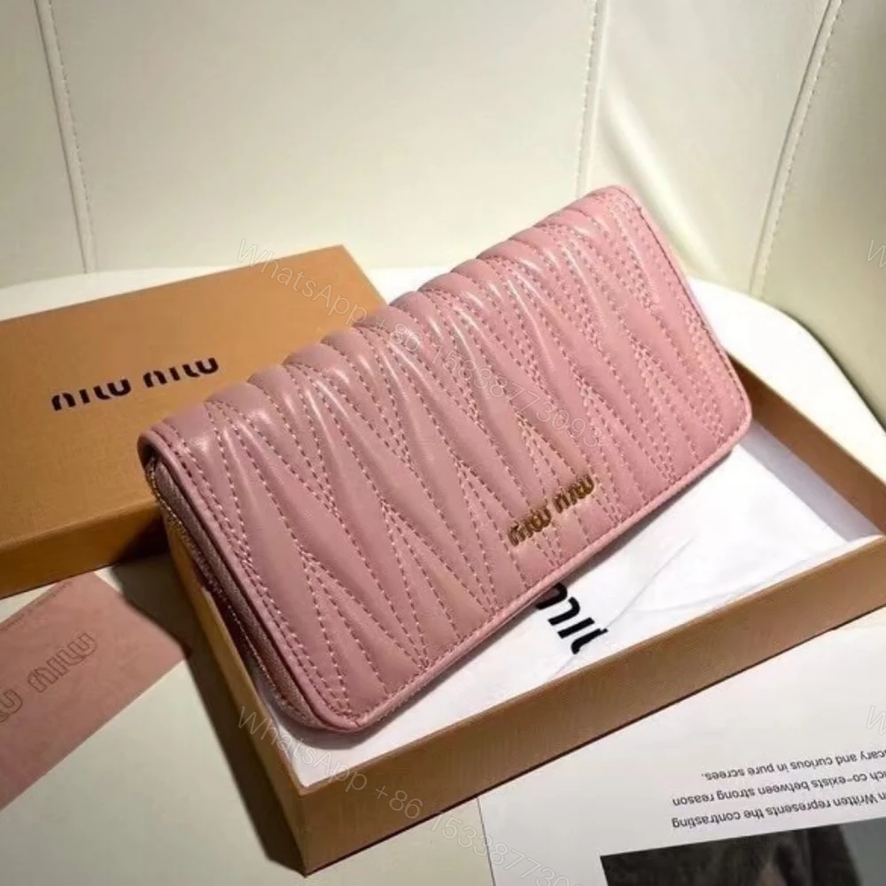View 2 of MIUMIU MATELASSÉ NAPPA WALLET PINK 19CM