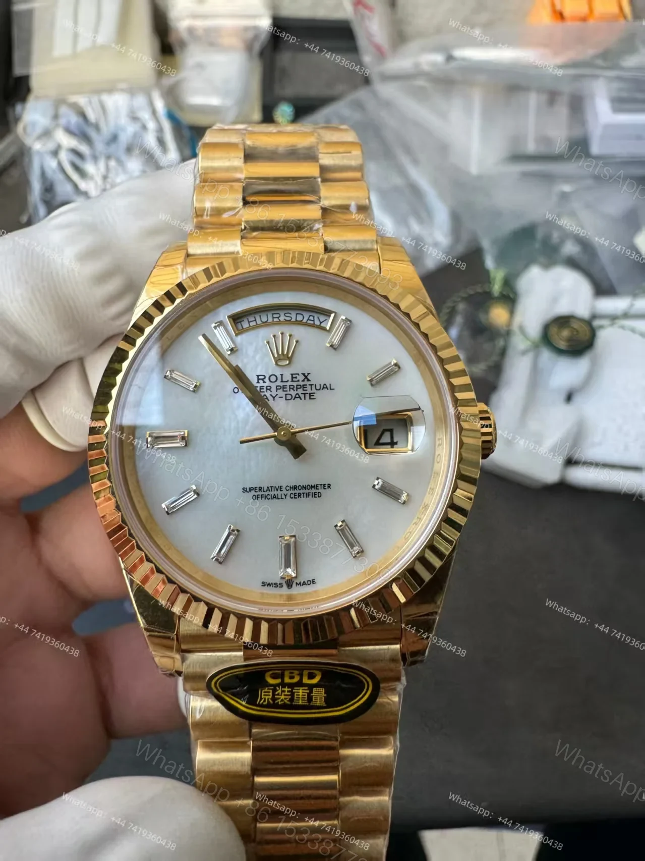 View 9 of Rolex Day-Date M228238-0071 1:1 Replica White Dial 40MM 3255 Movement Presidential Bracelet Super Clone Watch
