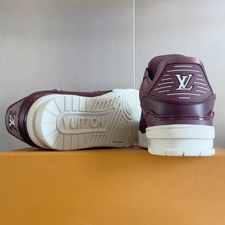 View 8 of Plum Luxe High-Tops: Premium Leather Sneakers with LV-Inspired Detail