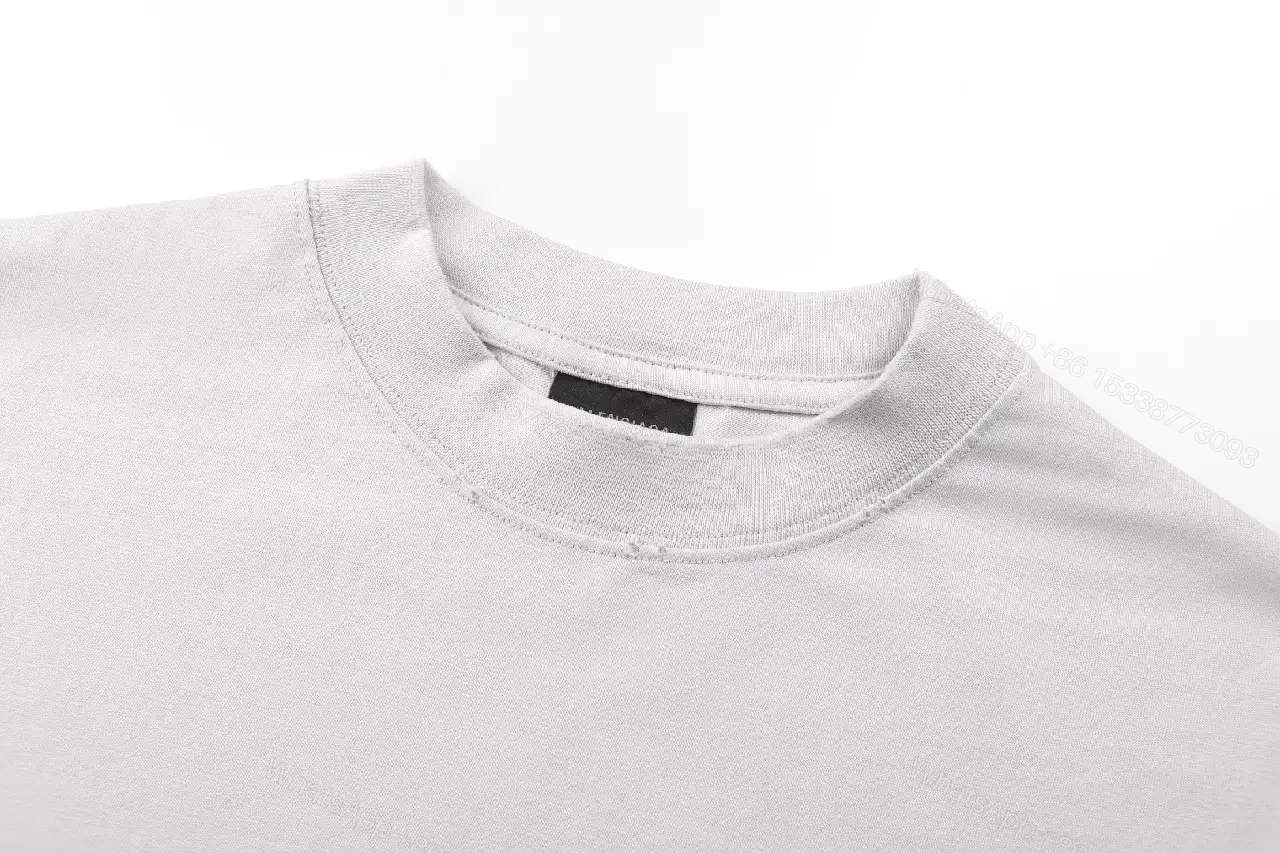 View 6 of White Distressed Logo Tee - Oversized Crew Neck Short-Sleeve Shirt