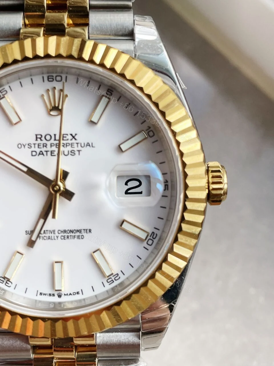 View 6 of EW Factory 1:1 Rolex DateJust 41 126333 SS/YG Best Edition 904L Steel White Stick Dial