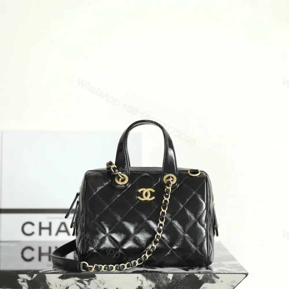 View 4 of 高仿Chanel*25A系列AS5578保齡球手提包黑色小號免檢版