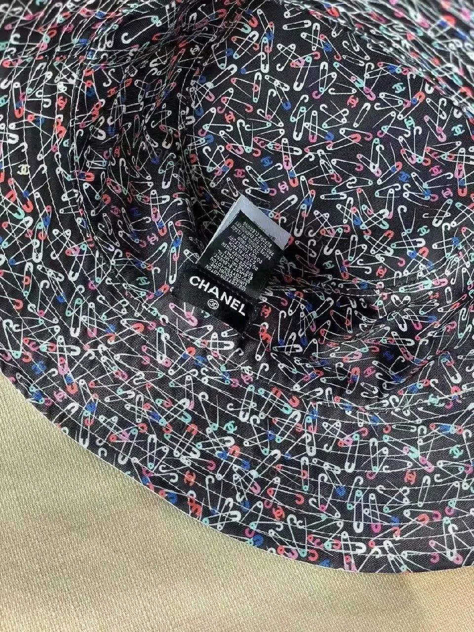 View 7 of Bold Color Block Bucket Hat: Luxe Comfort, Patterned Interior