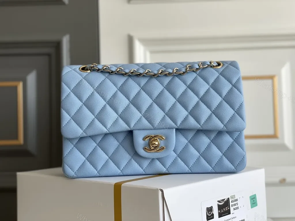 Soft-Blue Quilted Chain Bag - Luxury Day-to-Night Utility — view 1