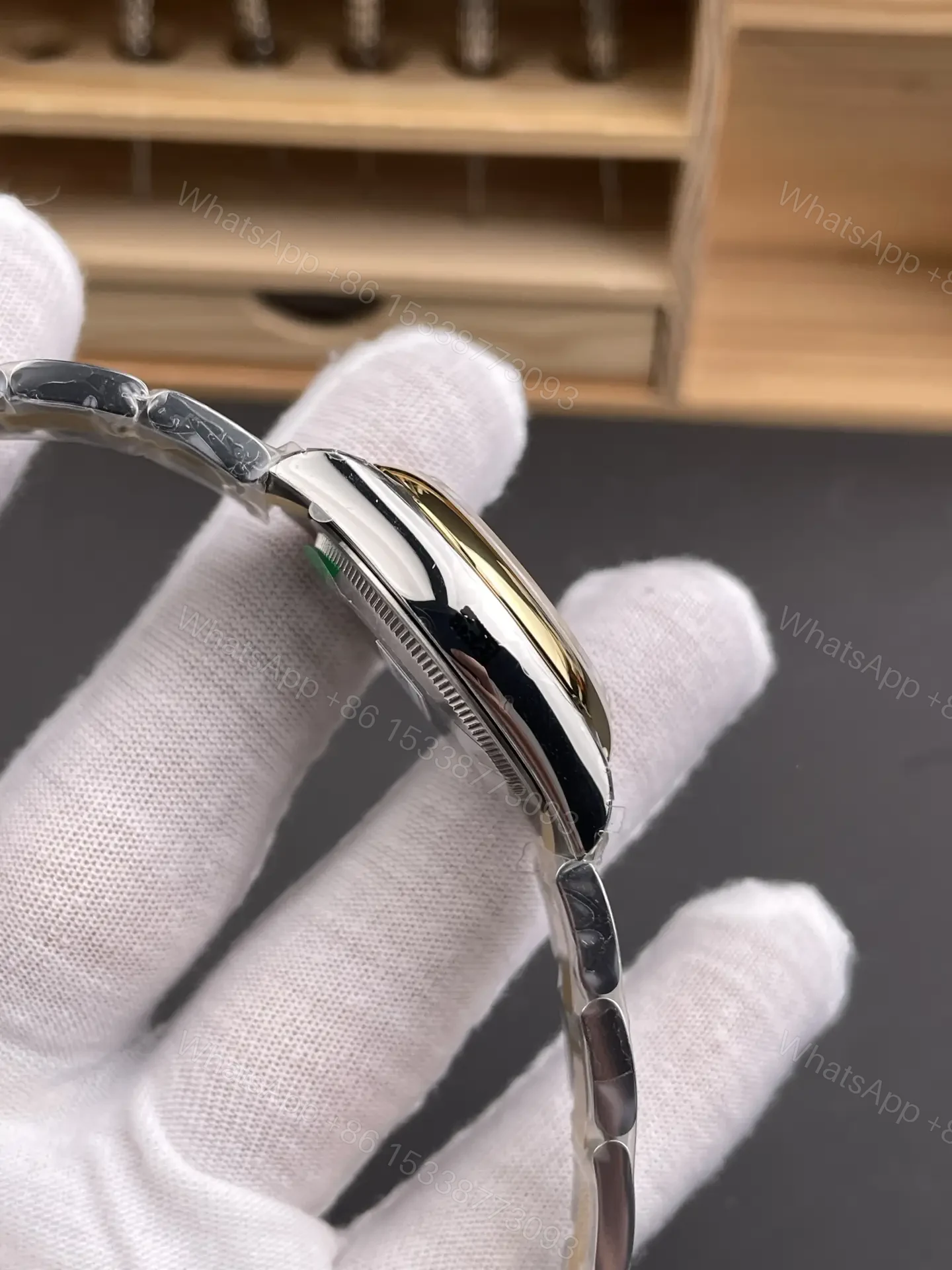 View 4 of Rolex Datejust 31 Stainless Steel Yellow Gold Domed MOP Oyster 278243-0027
