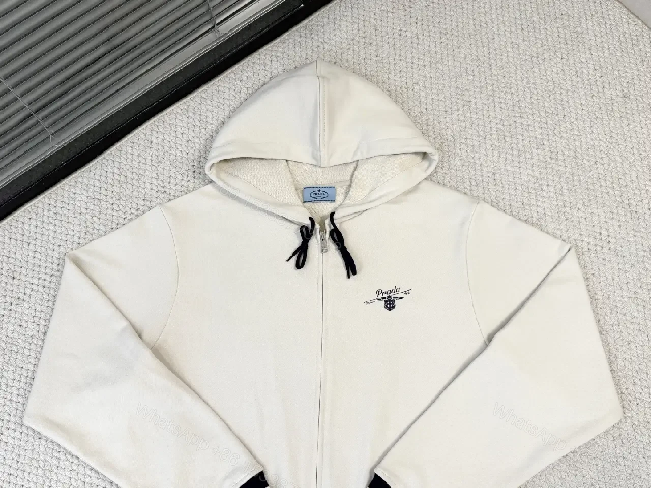 View 4 of Off-White Cotton-Blend Minimalist Zip Hoodie