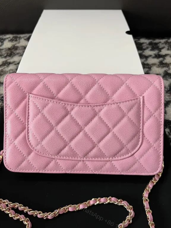 View 9 of Pink Quilted Luxe Chain Handbag