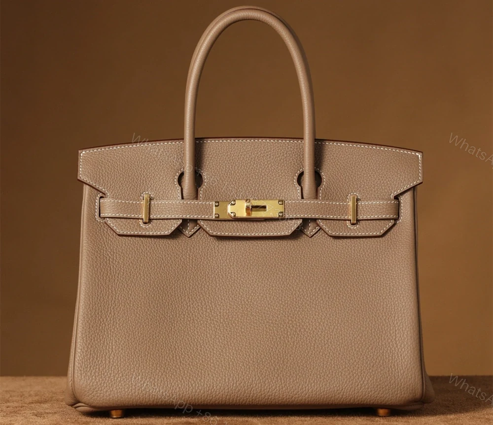 香港Hermes高仿包包Birkin30系列大象灰金扣 — view 1