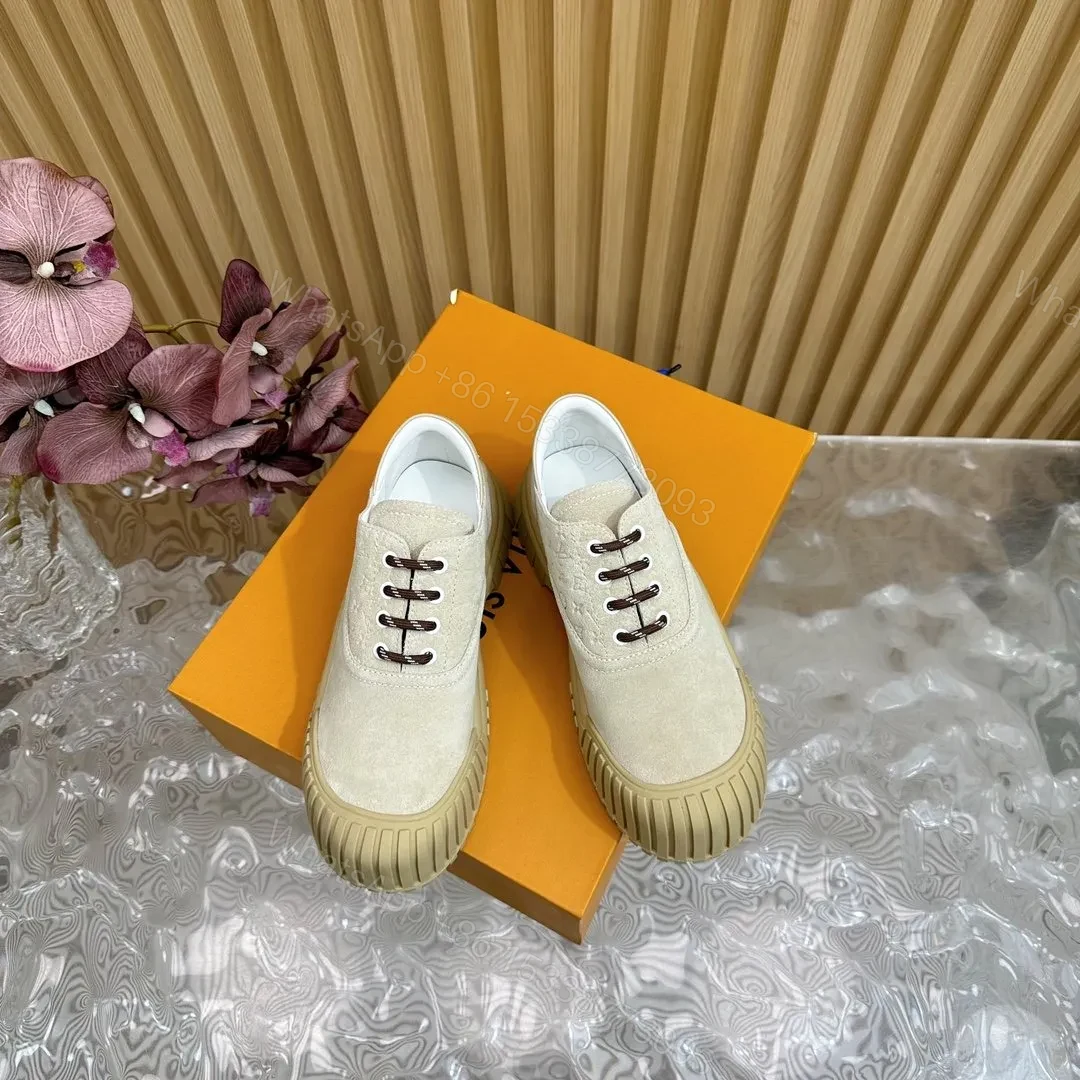 View 5 of LV Women Beige Suede Casual Sneakers