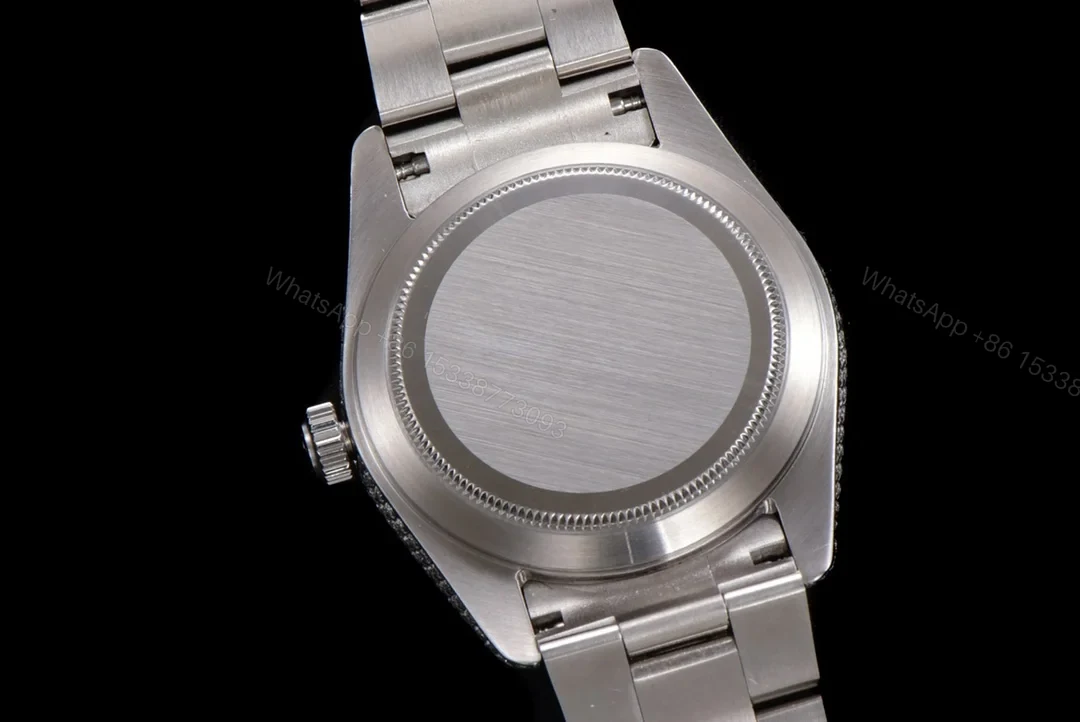 View 9 of Rolex Sky-Dweller Blue Diamond Replica 42MM Premium Full Pavé Steel Bracelet RG-ROLEX-SKYDWELLER-BLUE-DIAMOND-42