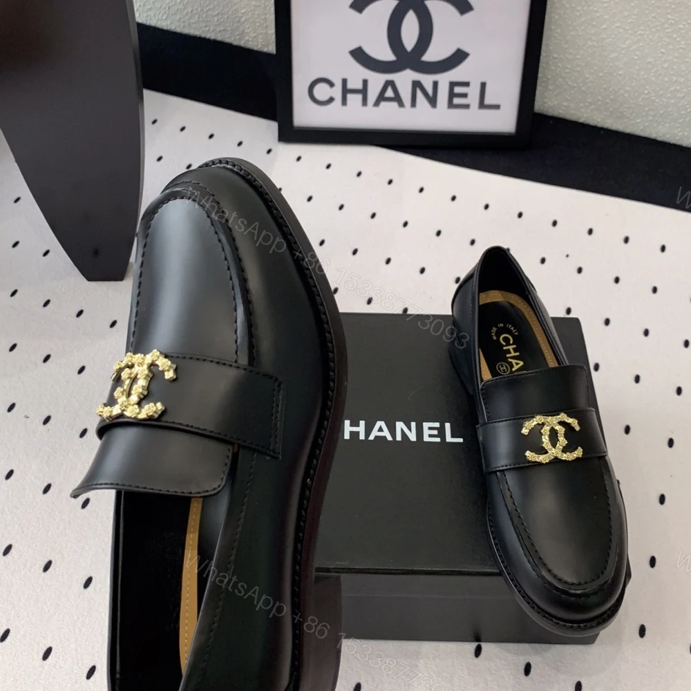 View 3 of 高仿Chanel*24S系列G45663B牛皮革樂福鞋黑色3CM免檢版