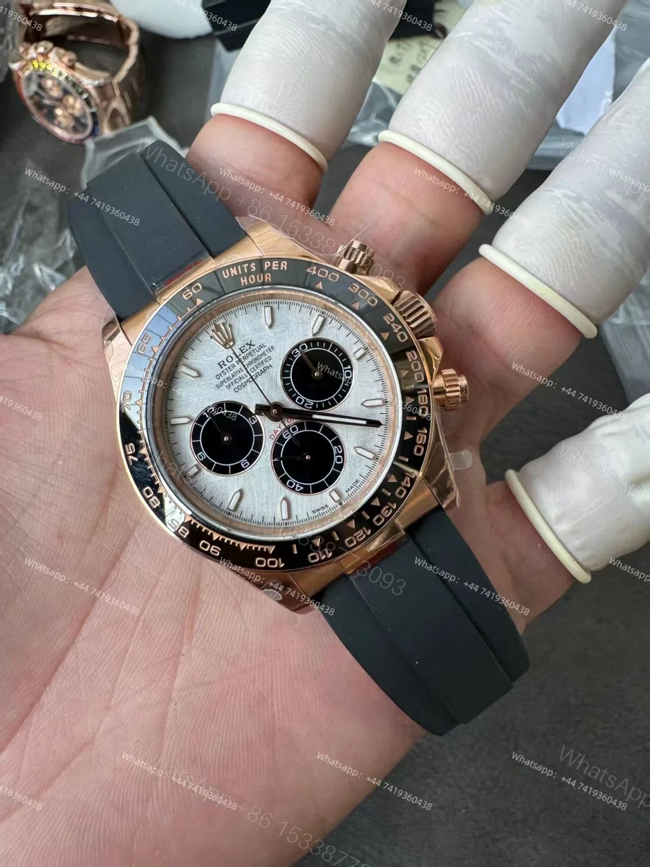 View 12 of Rolex Super Clone Daytona M126515LN-0008 Rose Gold Meteorite Dial 4131 Movement