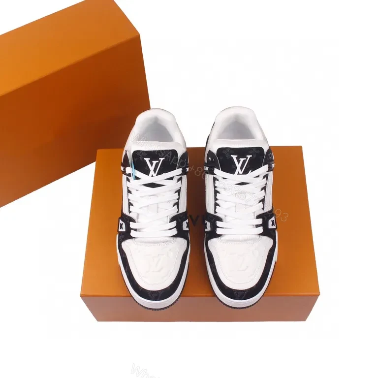 Lux LV High-Top Sneakers: Black-White Premium Comfort — view 1