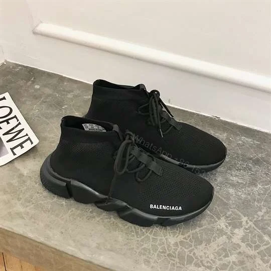 View 8 of BALENCIAGA MEN’S SPEED LACE-UP SNEAKER IN BLACK – BB163