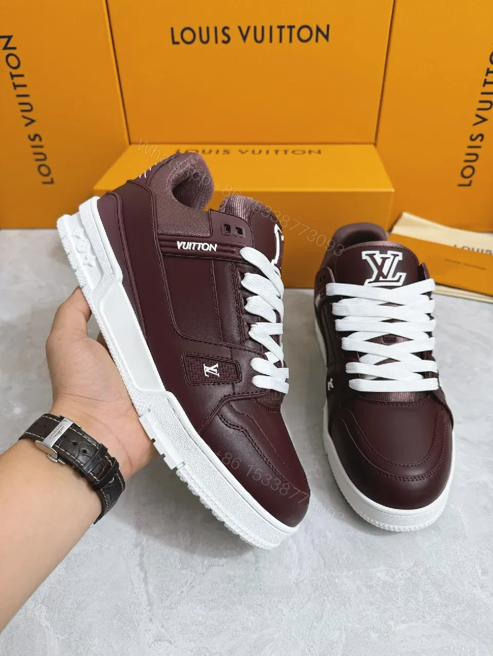 View 4 of Premium Leather Low-Top Sneakers: Bold Texture & Everyday Versatility