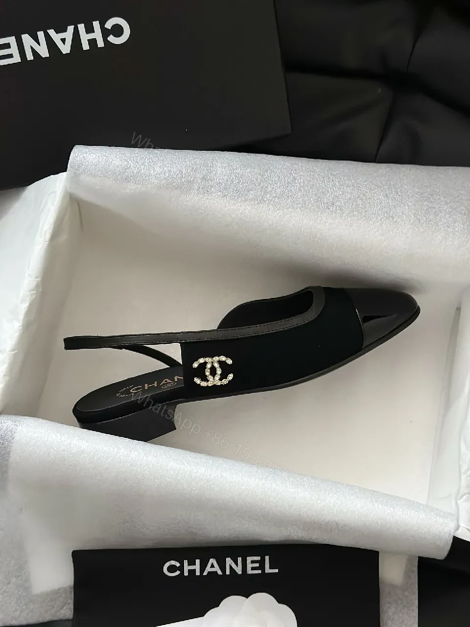 View 4 of Black Patent Slingback Pumps | Minimalist Luxe, Cushioned Comfort
